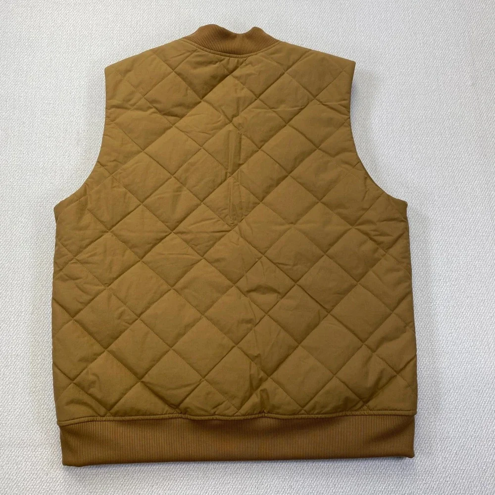 The North Face Cuchillo Insulated Quilted Sherpa Lined Bomber Vest Mens M Tan